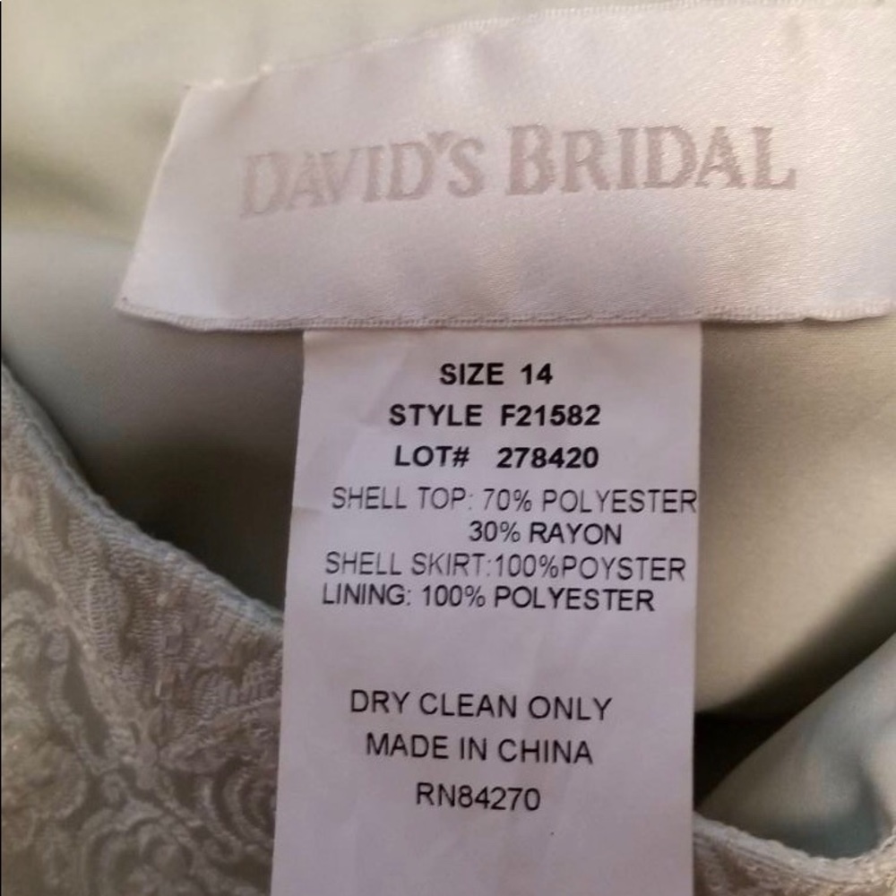 Mint Green David’s Bridal Dress - Picture 5 of 5